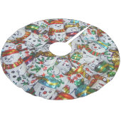 Sweet Snowmen-Rock Polyester Weihnachtsbaumdecke (Schrägansicht)