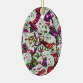Sweet Snowmen Rosa Ornament Oval (Rechts)
