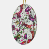 Sweet Snowmen Rosa Ornament Oval (Links)