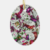 Sweet Snowmen Rosa Ornament Oval (Hinten)