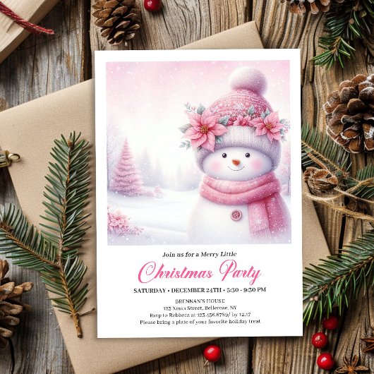 Sweet Snowy Forest Kids Printable Christmas Invite Einladung