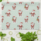 Sweet Snowy Santa Holiday Kitchen Towel Geschirrtuch (Gefaltet)