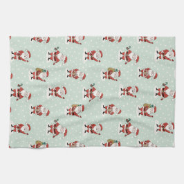 Sweet Snowy Santa Holiday Kitchen Towel Geschirrtuch