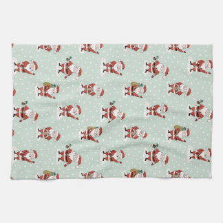 Sweet Snowy Santa Holiday Kitchen Towel Geschirrtuch