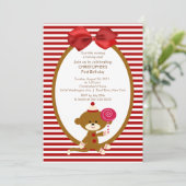 Sweet Sock Monkey Kindergeburtstag Einladung (Stehend Vorderseite)