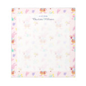 Sweet soft pink Aquarellkaninchen Muster Name Notizblock (Vorderseite)