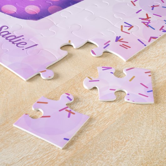 Sweet Soft Serve Ice Cream Personalize Birthday Puzzle (Seite)