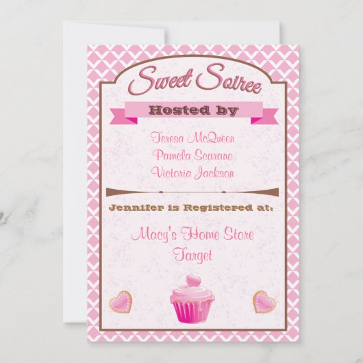 Sweet Soiree Bridal Dusche Einladungen (Rückseite)