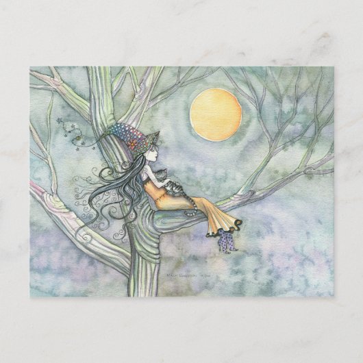 Sweet Solitude Hexenkatze Postkarte (Vorderseite)