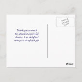 Sweet Something Blue Sash Brautparty Vielen Dank Postkarte (Rückseite)