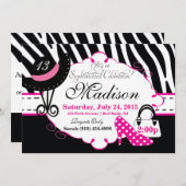 Sweet Sophisticated Diva Birthday Einladung (Vorne/Hinten)