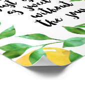 Sweet & Sour Lemon Quote | Art Print Poster (Ecke)