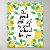 Sweet & Sour Lemon Quote | Art Print Poster (Vorne)