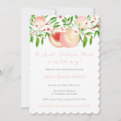 Sweet Southern Peach Little Girl Baby Dusche Einladung (Vorderseite)