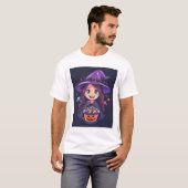 Sweet Spell – Little Halloween Witch with Candy Ba T-Shirt (Vorne ganz)