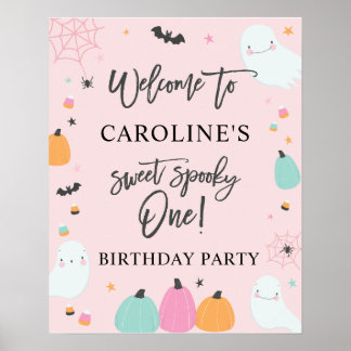 Sweet Spooky Ein 1. Geburtstag Party Begrüßungszei Poster