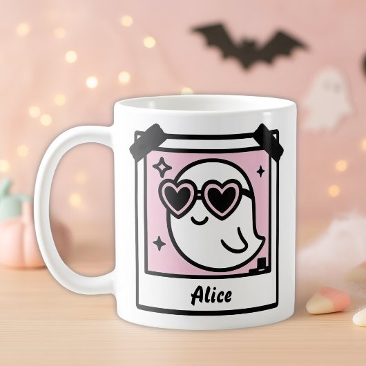 Sweet & Spooky Ghost Pastel Goth Pink Polaroid Kaffeetasse