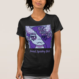 Sweet Spooky Girl Halloween pixel Art T-Shirt