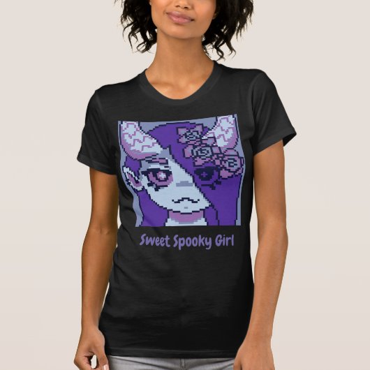 Sweet Spooky Girl Halloween pixel Art T-Shirt (Vorderseite)