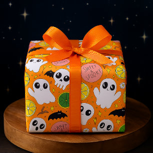 Sweet & Spooky Halloween Gespenster, Skulls & Citr Geschenkpapier