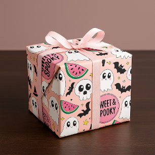 "Sweet & Spooky" Halloween Ghosts & Watermelons Geschenkpapier
