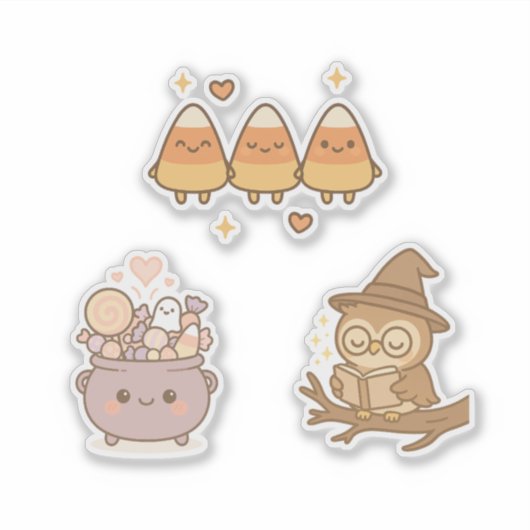 Sweet & Spooky Kawaii Sticker (Vorderseite)