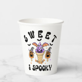 Sweet & Spooky Retro Halloween Eiscreme Conces Pappbecher