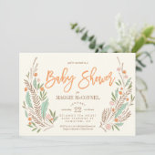 Sweet Sprigs Gender Neutral Baby Shower Einladung (Stehend Vorderseite)