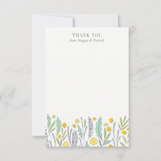 Sweet Sprigs Geneale Neutral Flat Vielen Dank Mitteilungskarte (Vorderseite)