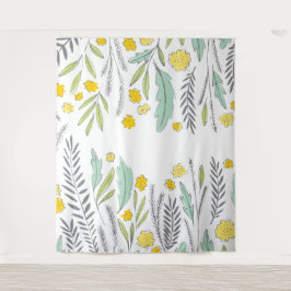 Sweet Sprigs Minzgelb und Graublütentapestes Wandteppich