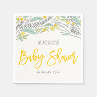 Sweet Sprigs Neutral angepasste Babydusche Napkin