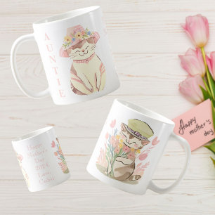 Sweet Spring Auntie Cat Kitten Personalisiert Kaffeetasse
