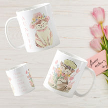 Sweet Spring Auntie Cat Kitten Personalisiert