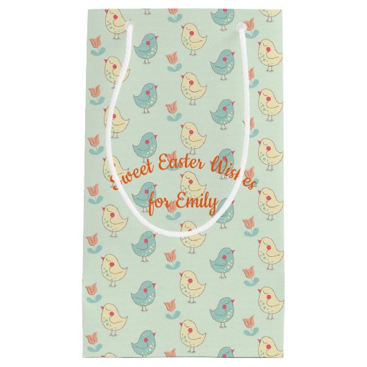 Sweet Spring Birdies Gift Bag - Klein, glänzend Kleine Geschenktüte (Vorderseite)