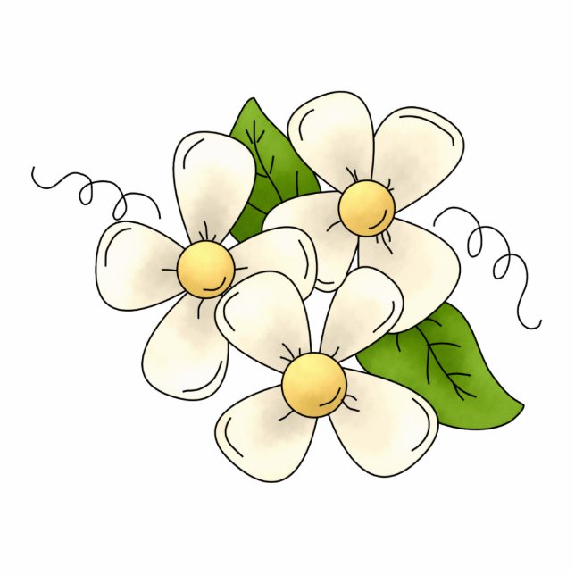 Sweet Spring Blume Blossom Cartoon Clipart Design Freistehende Fotoskulptur (Vorne)