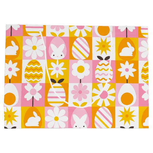 Sweet Spring Easter Patchwork  Große Geschenktüte (Rückseite)