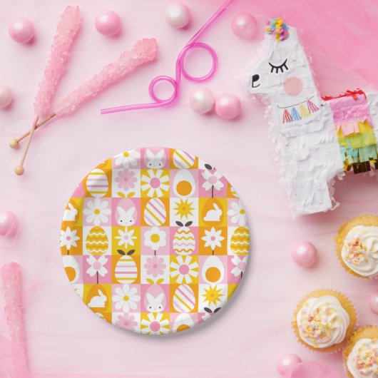 Sweet Spring Easter Patchwork  Pappteller (Party)