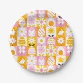 Sweet Spring Easter Patchwork  Pappteller (Vorderseite)