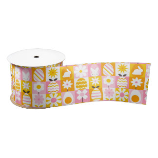 Sweet Spring Easter Patchwork  Satinband