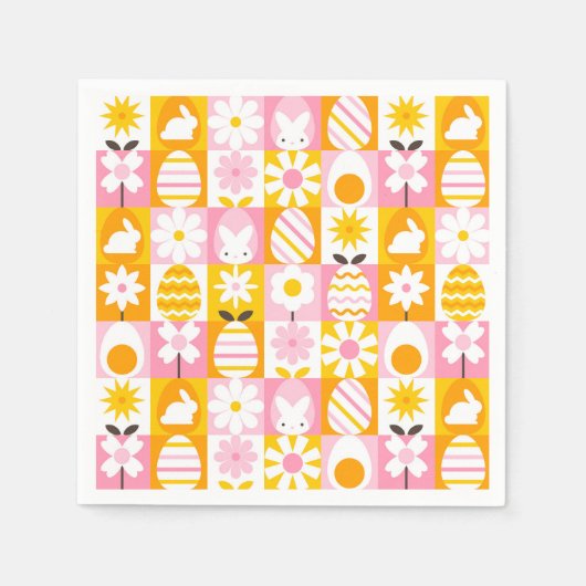 Sweet Spring Easter Patchwork  Serviette (Vorderseite)
