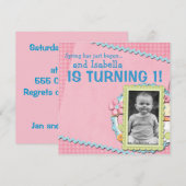 Sweet Spring Summer First Geburtstag Einladung (Vorne/Hinten)