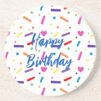 Sweet Sprinkle Birthday Party Theme Getränkeuntersetzer