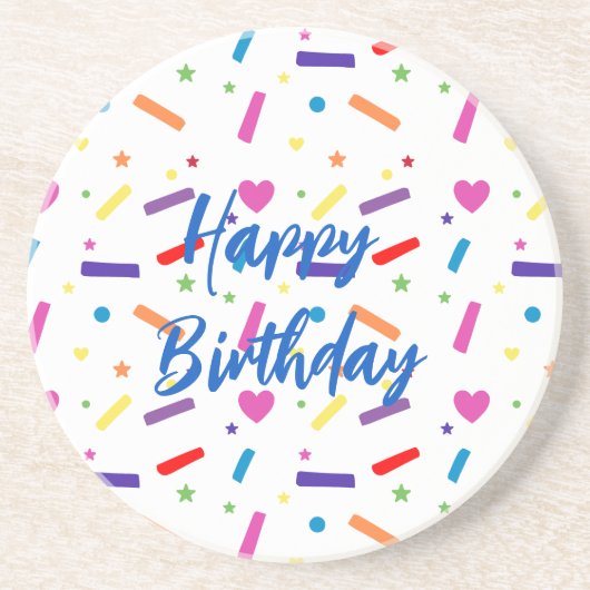 Sweet Sprinkle Birthday Party Theme Getränkeuntersetzer (Vorne)