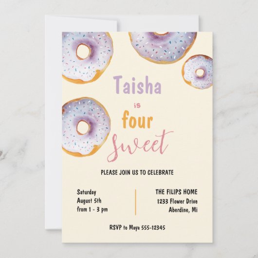 Sweet Sprinkle Donut Aquarellbilder (Vorderseite)