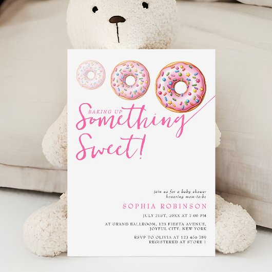 Sweet Sprinkle Donuts Moderne Girl Baby Dusche Einladung