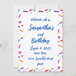 Sweet Sprinkle Geburtstagsparty Thema Einladung