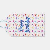 Sweet Sprinkle Geburtstagsparty Thema Geschenkanhänger (Rückseite Horizontal)