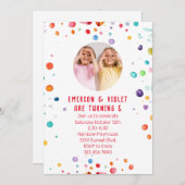 Sweet Sprinkle Kindergeburtstag Party Foto Einladung (Vorne/Hinten)