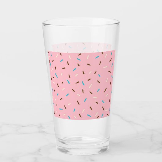 Sweet Sprinkles Glass Tumbler (Erdbeerrosa) (Vorderseite)
