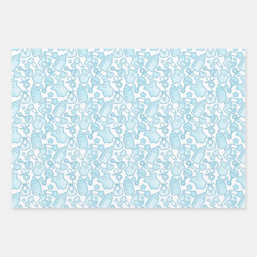 Sweet Sprinkles Ombre Blue Geschenkpapier Set (Vorderseite)